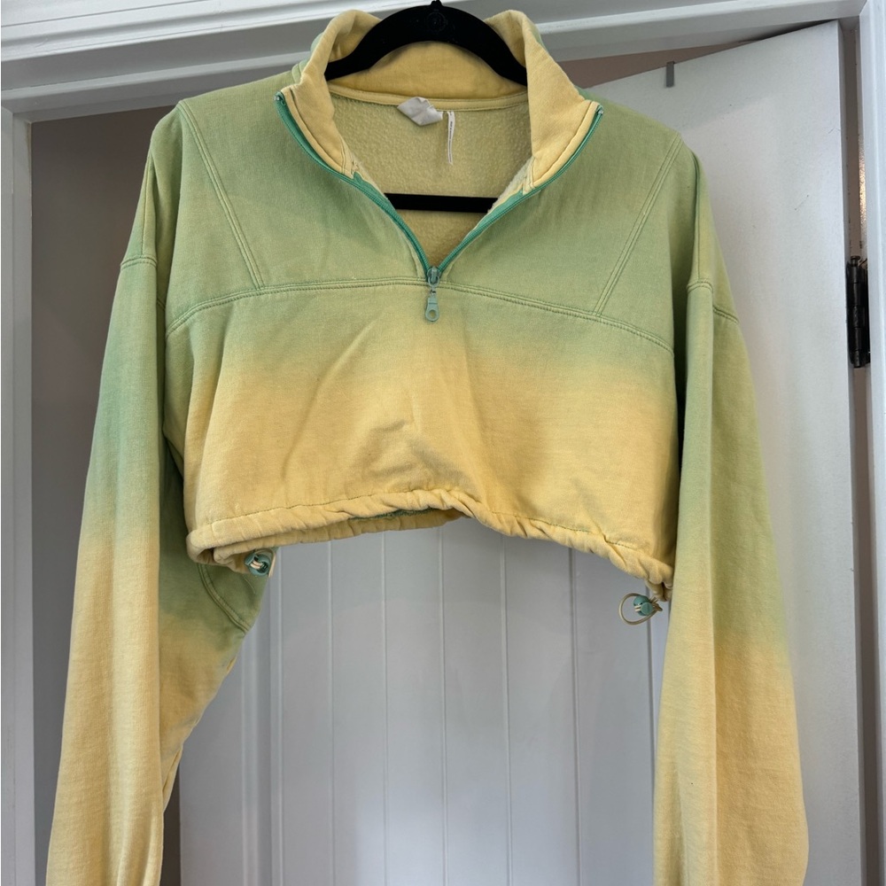 Out From Under Ombré Cropped Half Zip